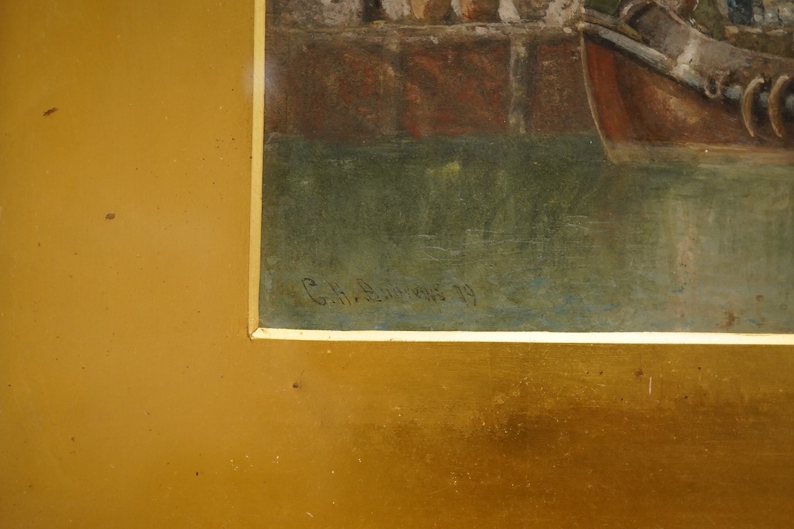 George Henry Andrews (1816-1898), ‘The Oude Kerk, Delft’, signed and dated ‘79, watercolour and mixed media heightened with white, 36 x 50cm